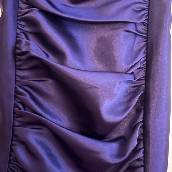 Pretty Purple Satin Mini Dress with Boning - Picture 2 of 4